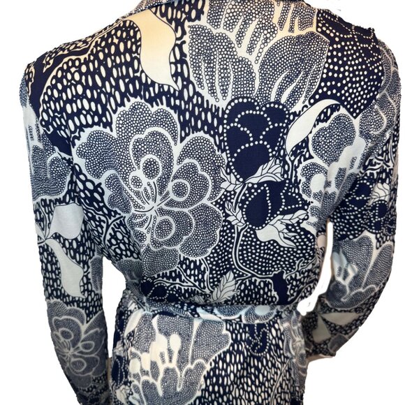 Diane von Furstenberg Navy New Jeanne Two Wrap Navy Dress 100% Silk Size 10 - Picture 9 of 13